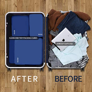 Eono by Amazon - Organizzatori da Viaggio a Compressione, 4 Pezzi, Navy