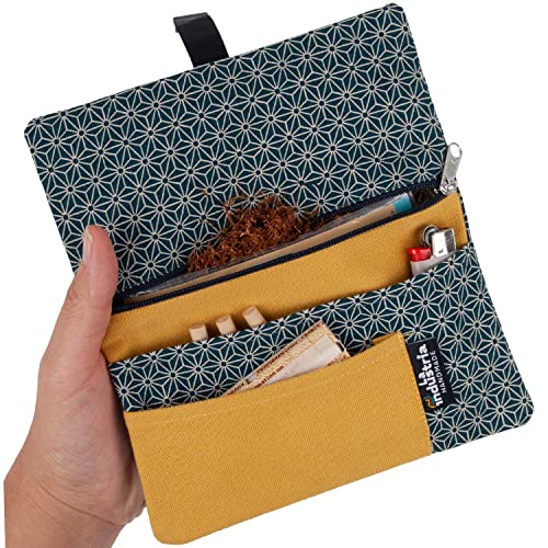 Borsello porta tabacco, cartine, filtri e accendino - Astuccio portatabacco di stoffa Maki