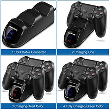 Carica l'immagine nel visualizzatore di Gallery, Ricarica Controller PS4 ,ECHTPower Docking Station e Blu&amp;Arancione LED