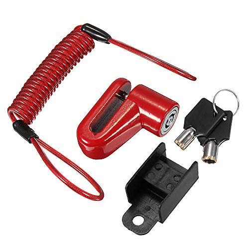 GOZAR Scooter Elettrico Antifurto in Acciaio Wire Lock Freni A Disco Rosso