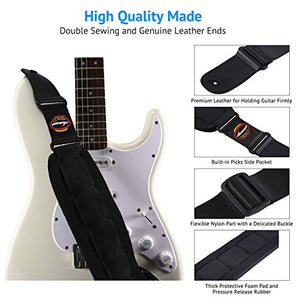 Tracolla Imbottita in Neoprene SBR per Chitarra/Basso Con Inserto Nero-M - Ilgrandebazar