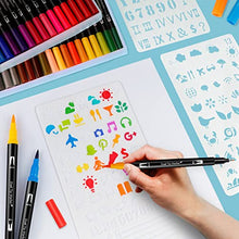 Carica l&#39;immagine nel visualizzatore di Gallery, KAZATE Brush Pen Lettering 36 Colori, Pennarelli Doppia Punta Fine e Grossa Pennello per Bambini Adulto Pennarelli Set Professionali da Colorare ad Acquerello, Bullet Journal, Mandala