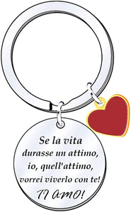 Portachiavi Personalizzato Per Coppie In Acciaio | Regalo San Valentino Per Fidanzato E Fidanzata | Idea Regalo Anniversario