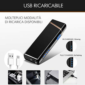 Accendino Elettrico, USB Ricaricabile Antivento... - Ilgrandebazar