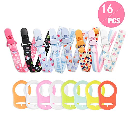 Clip per ciuccio e Silicone Pulsante Anello, Annhao Catenella Ciuccio Clip... - Ilgrandebazar
