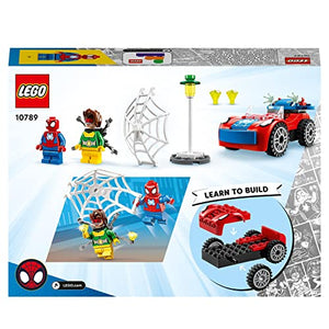 LEGO 10789 Marvel L’Auto di Spider-Man e Doc Ock, Giocattolo di Spidey e i Suoi Fantastici Amici, Giochi per Bambini dai 4 Anni con Mattoncini Fosforescenti