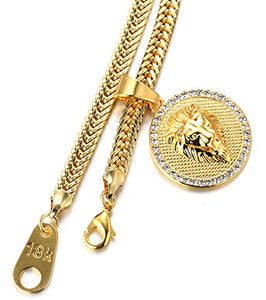 Halukakah ● Kings Landing ● 18K 18 Carati Placcato Oro Reale Leone Pendente... - Ilgrandebazar