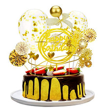 Carica l'immagine nel visualizzatore di Gallery, Herefun Decorazione Torta Topper Set, Includere Oro Glitter Happy Birthday...
