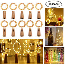 Carica l&#39;immagine nel visualizzatore di Gallery, [10 Pezzi] Luci per Bottiglia Natalizie, Yompz 2M 20 LED di 10 Pezzi