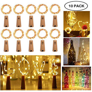[10 Pezzi] Luci per Bottiglia Natalizie, Yompz 2M 20 LED di 10 Pezzi