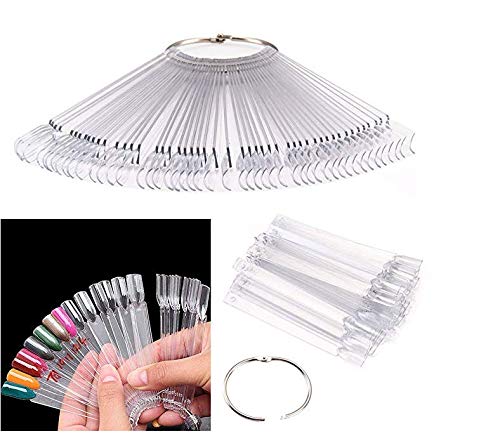 PIXNOR 50 pz Nail Art Tips colore bastoni Pop Display Fan Come mostrato