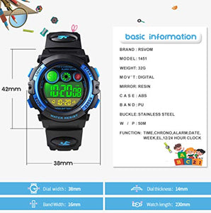 Orologio da bambini per ragazzi, orologio polso impermeabile 5 ATM con... - Ilgrandebazar