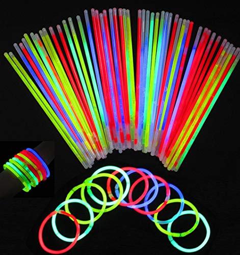 San Jison Pacco di 100 Barre Luminose per Party, Braccialetti Fluorescenti...