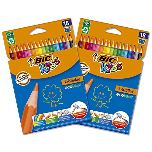 BIC Kids Evolution ECOlutions Matite per Colorare - Colori Assortiti, 2... - Ilgrandebazar