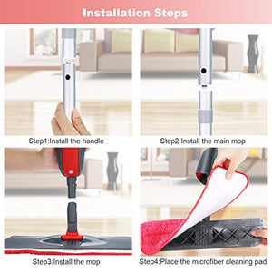 Winpok Lavapavimenti a Spruzzo, Spray Mop Scopa a Rosso - Ilgrandebazar