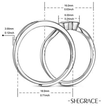 Carica l&#39;immagine nel visualizzatore di Gallery, SHEGRACE Coppia di Anelli in Argento Sterling 925 con Zirconi 3A, Anello A4 - Ilgrandebazar