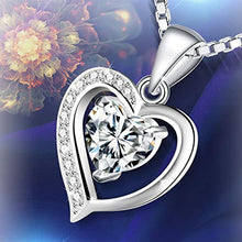 Carica l&#39;immagine nel visualizzatore di Gallery, Amilril Collana con Ciondolo Cuore Donna, Argento Sterling 925 5A... - Ilgrandebazar