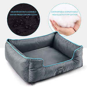 Cuccia per Cani Sfoderabile Cuscino Rettangolare in M( 63×53 cm), Grigio - Ilgrandebazar