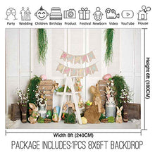 Carica l&#39;immagine nel visualizzatore di Gallery, Allenjoy - Fondale per festa di Pasqua con lepre e coniglio, motivo: 8&#39;x6&#39;