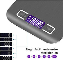 Carica l&#39;immagine nel visualizzatore di Gallery, Bilancia da Cucina Smart Digitale con Funzione Tare,5kg/11 lbs Acciaio Inox Bilancia Elettronica per la Casa e la Cucina con 5 Measuring Units e Precisione 1g,Bianca,(2 Batteries Incluse)