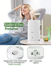 Carica l&#39;immagine nel visualizzatore di Gallery, Homasy Umidificatore 4,5 L, Ultrasuoni a Riempimento Bianco