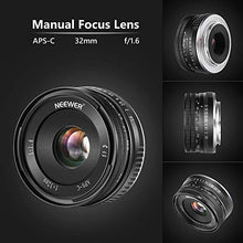 Carica l&#39;immagine nel visualizzatore di Gallery, Neewer 32mm F/1,6 Obiettivo Fisso Prime Focus Manuale Apertura Grande...
