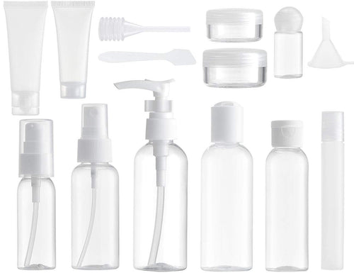 MYLL 14 Pezz Bottigliette da Viaggio Set per Aereo (Max.100ml), Bianca - Ilgrandebazar