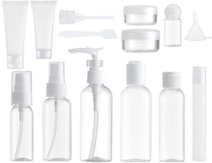 MYLL 14 Pezz Bottigliette da Viaggio Set per Aereo (Max.100ml), Bianca - Ilgrandebazar