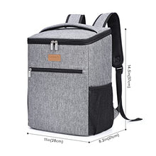 Carica l'immagine nel visualizzatore di Gallery, Lifewit 24L Zaino Termico Borsa Termica Porta Pranzo Borsa Frigo Isoterma per Alimenti Mantenere Caldo o Freddo per Pic-nic/all'Aperto/Campeggio/Eventi Sportivi/Viaggio, Grigio