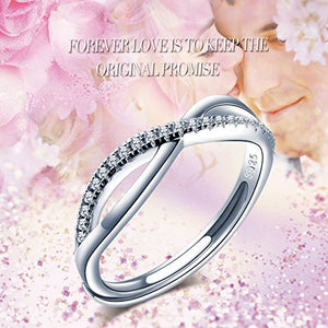 Infinite U - Anello aperto a due fasce con simbolo dell’infinito, in argento... - Ilgrandebazar