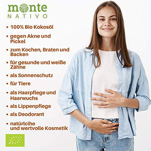 MonteNativo Olio di Cocco Biologico Extra Vergine 1000 ml (Confezione da 1)