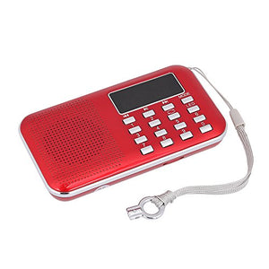 docooler Mini FM Portatile Radio Altoparlanti con Display LCD Supporto Rosso