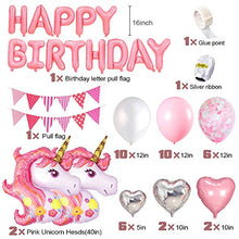 Carica l'immagine nel visualizzatore di Gallery, AYUQI Unicorno Palloncini Compleanno Decorazioni, Set di Coriandoli Rosa
