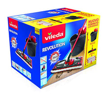 Carica l&#39;immagine nel visualizzatore di Gallery, Vileda Revolution Sistema Lavapavimenti con Secchio, Strizzatore e Piastra, con 2 Panni in Microfibra, Nero/Rosso