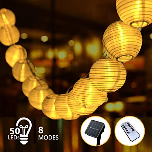 Catena Luminosa Solare, QXMCOV Lanterne da Esterno LED 9.3Metri Bianco Caldo