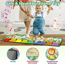 Carica l'immagine nel visualizzatore di Gallery, Tappetino Musicale per Bambini,Tappetino per Pianoforte,Tappetino da Ballo per Bambini con10 animali,Tappetino Musicale per Bambini,Regali Compleanno per Ragazzi Ragazze 1 2 3 4 5 6 Regalo Natale