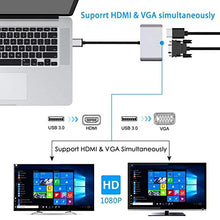 Carica l'immagine nel visualizzatore di Gallery, Excuty Adattatore da USB 3.0 a HDMI e VGA, Dual Display per Windows 7/8/10,...