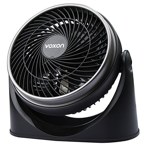 VOXON Ventilatore da Tavolo, a Parete Turbo con Due 11, Nero