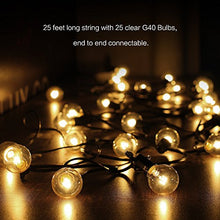 Carica l&#39;immagine nel visualizzatore di Gallery, 25Ft catena a lampadina, luci stringhe con 25 lampadine a incandescenza G40 2