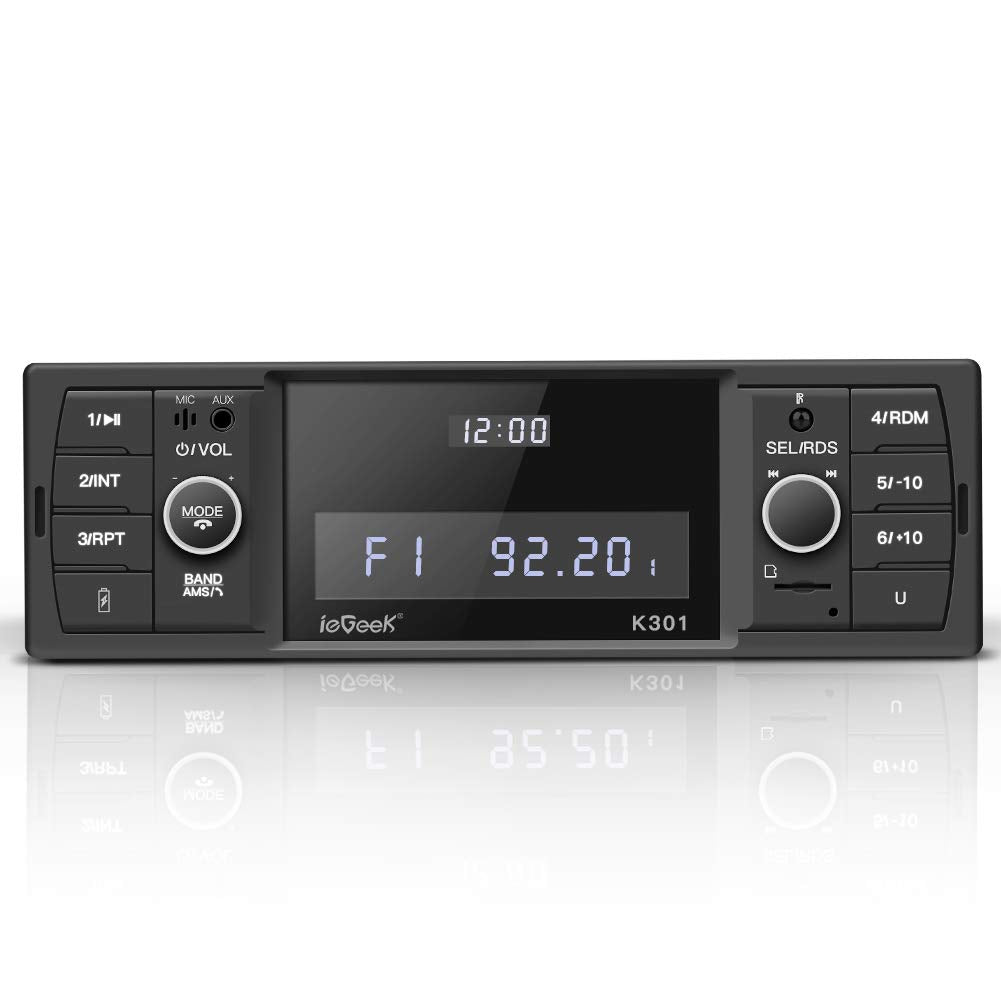 ieGeek Autoradio Bluetooth, Stereo RDS Autoradio, 60W x 4 K301, black - Ilgrandebazar