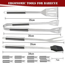 Carica l&#39;immagine nel visualizzatore di Gallery, WisFox Set di Utensili per Barbecue, 20 Pezzi Posate Barbecue Grill Set...
