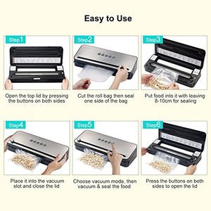 Macchina Sottovuoto per Alimenti Bonsenkitchen, Sigillatore Nero 01 - Ilgrandebazar