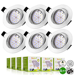 Bojim 6x Faretti LED da incasso per cartongesso GU10 Luce 6w Bianca Calda - Ilgrandebazar