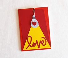 Carica l&#39;immagine nel visualizzatore di Gallery, Lampadina love - illumina il mio cuore - san valentino - biglietto d&#39;auguri...