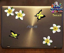 Carica l&#39;immagine nel visualizzatore di Gallery, Plumeria frangipani bianca a fiore singolo + adesivi per auto piccoli... - Ilgrandebazar