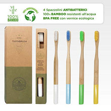 Carica l'immagine nel visualizzatore di Gallery, Spazzolino da denti di bamboo ecologico e biodegradabile | Manico...