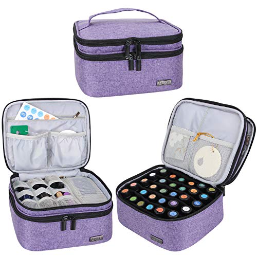 Luxja Borsa per Olio Essenziale doppio strato: 30 bottiglie, Viola