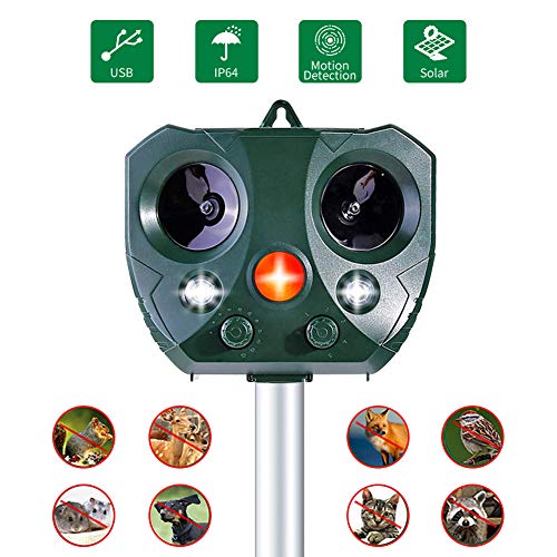 STCLIFE Repellente Gatti Ultrasuoni Energia Solare Impermeabile a 1pacco