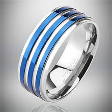 Carica l&#39;immagine nel visualizzatore di Gallery, Be Happy Anello Argento o Blu per Uomo in Acciaio Inossidabile– per... - Ilgrandebazar