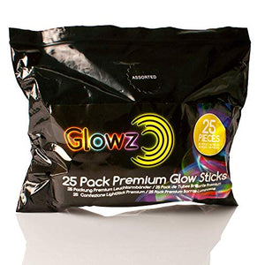 Glowz Premium Ultra Bright Jumbo Sticks (Colori Misti) Confezione da 25 Pezzi